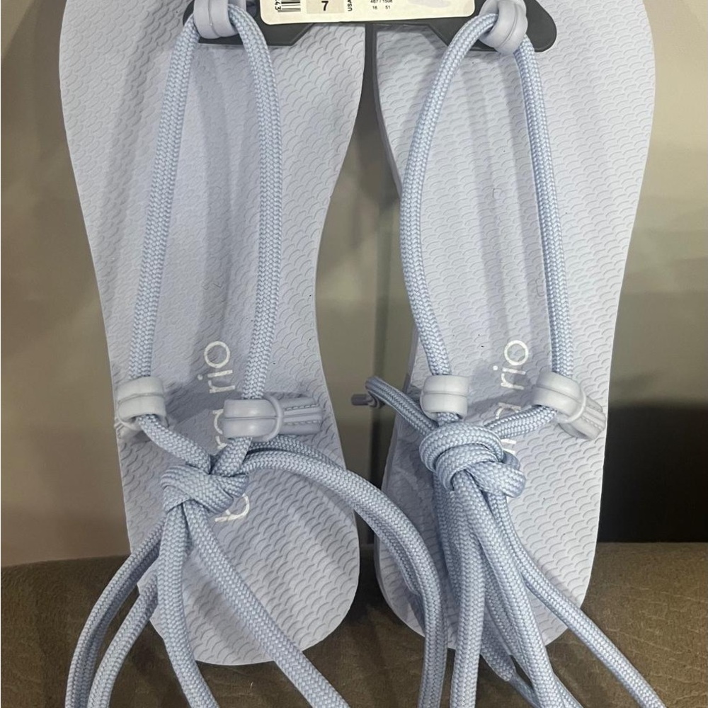 Light Blue Lace-Up Women’s Sandals - Picture 2 of 4